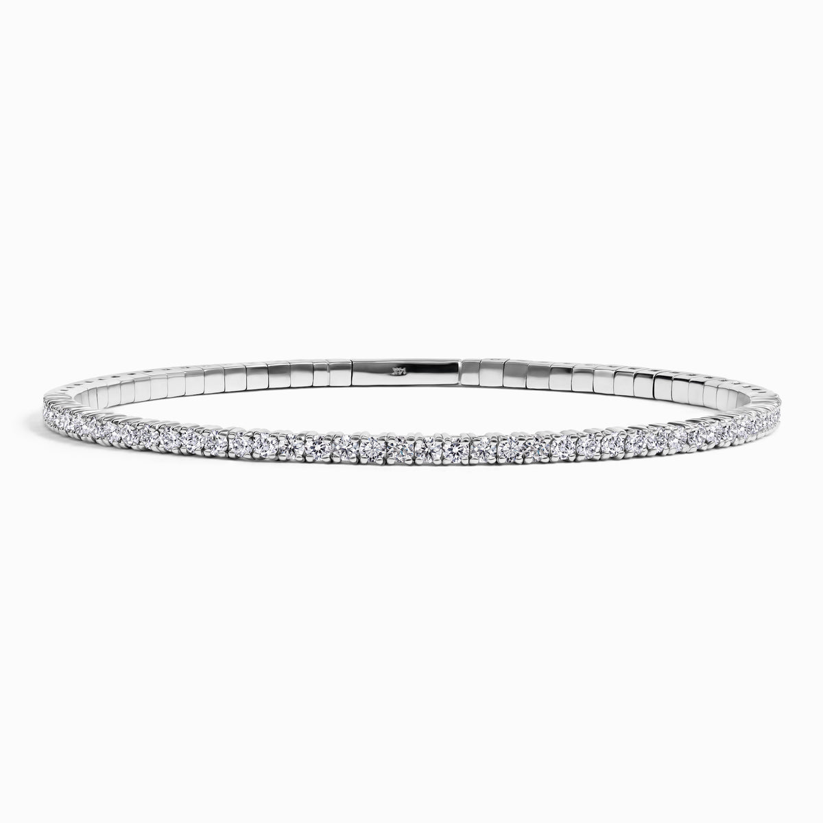 【heres】ICE BANGLE101 14K White Gold Natural Diamond Flexi Bangle – ICED