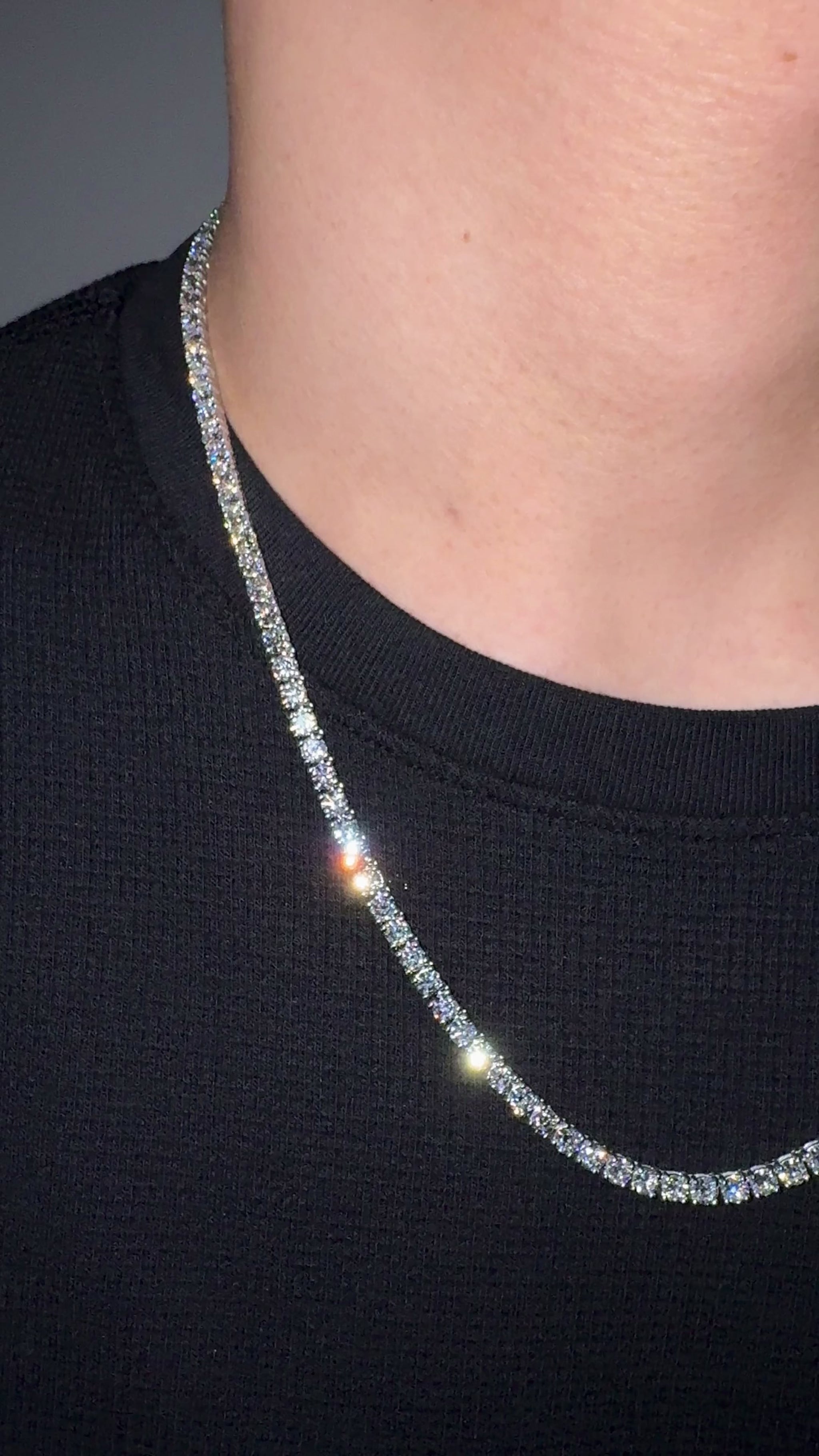 28.12 Ctw VVS Lab Diamond 20 Pointer Tennis Chain - 22