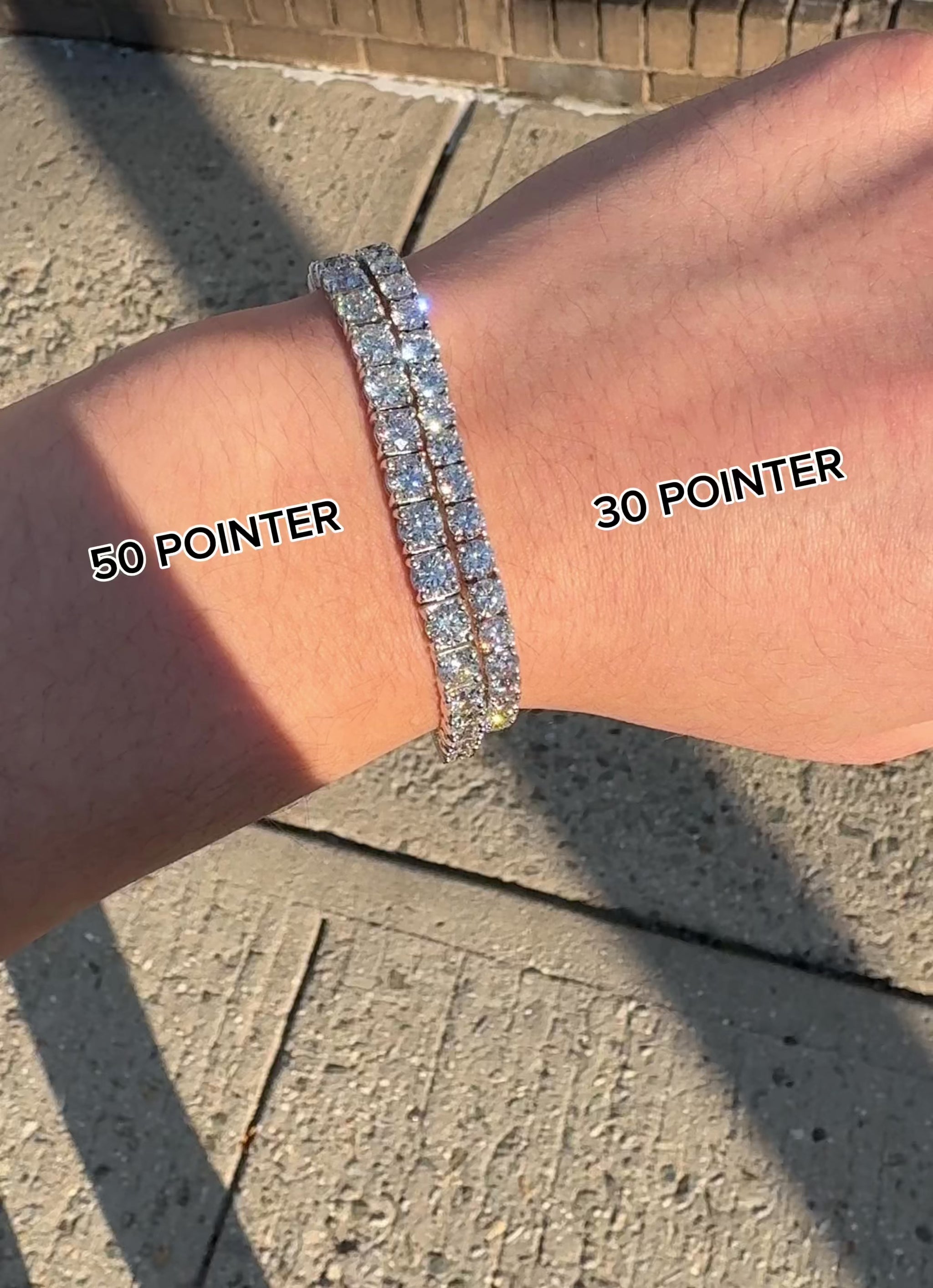 14K White Gold 30 Pointer Lab Diamond Tennis Bracelet E/F Color