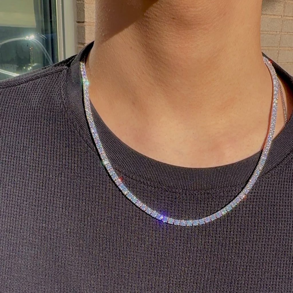 28.12 Ctw VVS Lab Diamond 20 Pointer Tennis Chain - 22